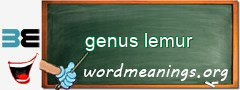 WordMeaning blackboard for genus lemur